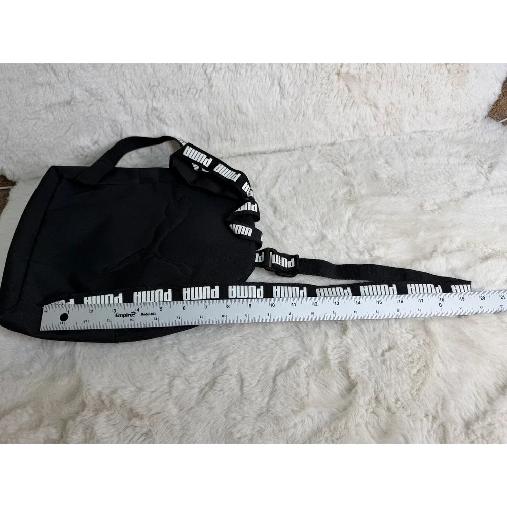 Puma Mini Backpack Black Iridescent Holographic Logo Branded Straps PV1615